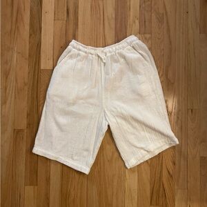 Men’s S White Linen Shorts Relaxed Fit